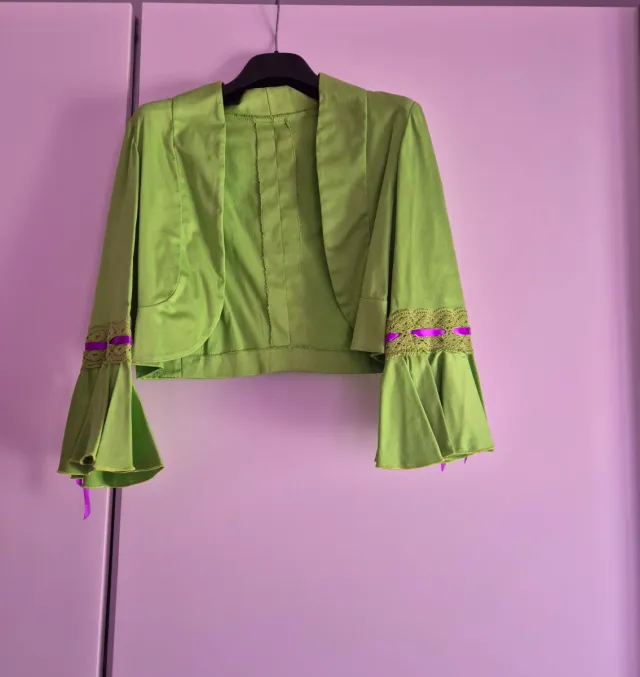 Vestido Flamenca Lunares Morado y Verde