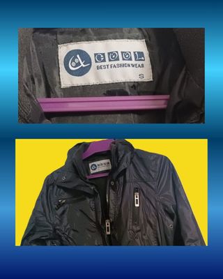Chaqueta negra brillante mujer