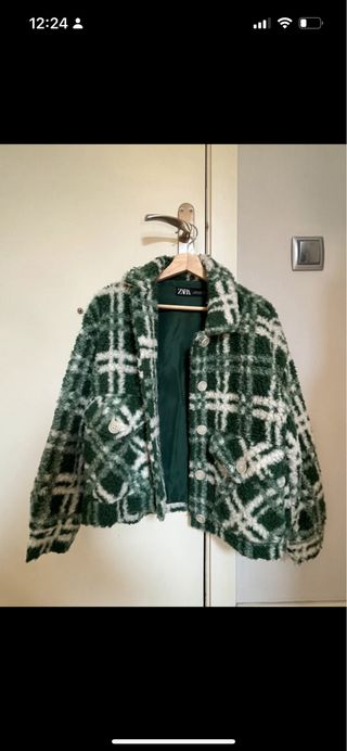 Chaqueta Zara cuadros verde Talla XS