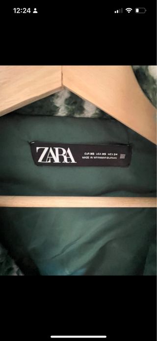 Chaqueta Zara cuadros verde Talla XS