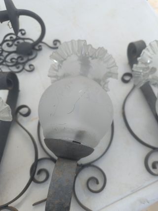 Lámparas de forja y cristal