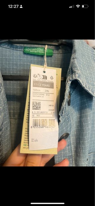 Camisa Benetton niño Talla XXL