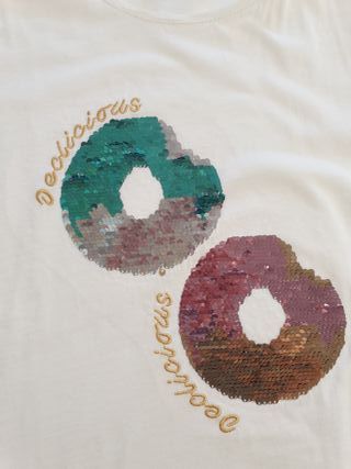 Lote 2 camisetas niña lentejuelas 12 años
