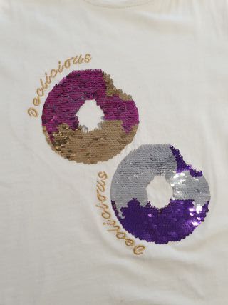 Lote 2 camisetas niña lentejuelas 12 años