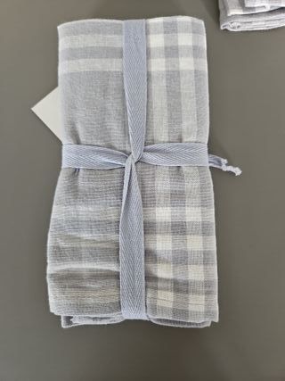 Set 2 Tovaglioli 40x40 cm 100% cotone GrigioBianco