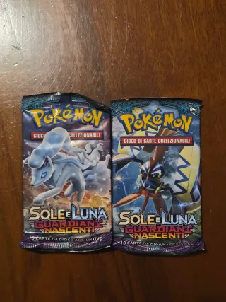 2 Bustine Pokemon Sole e Luna Guardiani Nascenti
