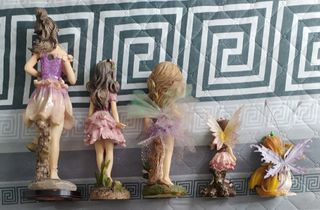 Set di 5 figure decorative a forma di fata