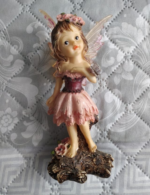 Set di 5 figure decorative a forma di fata