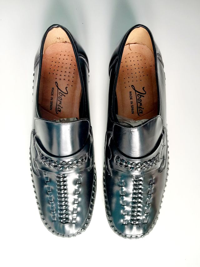 Zapatos Loafers vintage (1970) negros