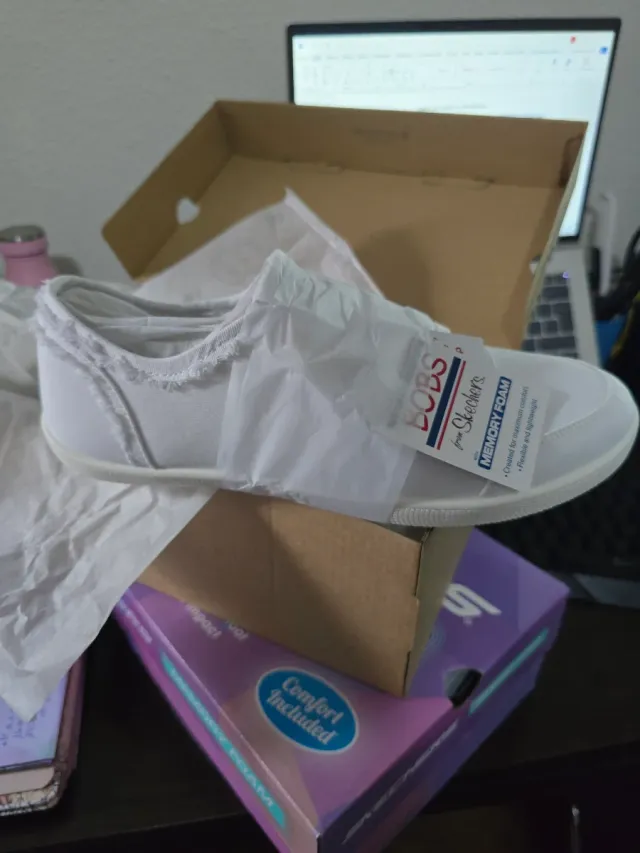 Zapatillas Skechers Bobs Memory Foam Blancas