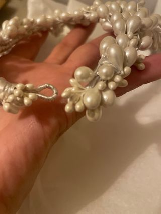 Tocado para novia Porcelana Fria,flexible.Blanco.