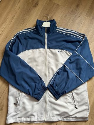 Chaqueta vintage Nike – Azul y gris claro
