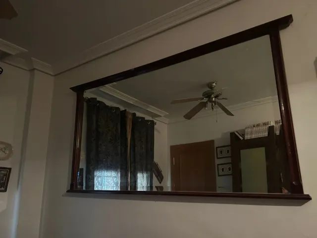 Espejo antiguo madera y cristal