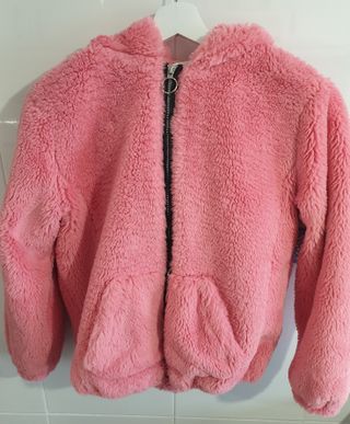 Abrigo rosa LEFTIES 11/12 años tacto peluche