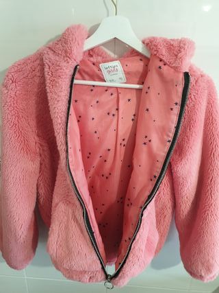 Abrigo rosa LEFTIES 11/12 años tacto peluche