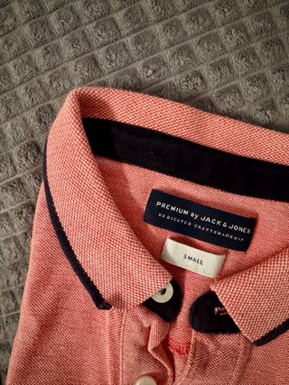 Polo Premium Jack & Jones Talla S Rojo Melange