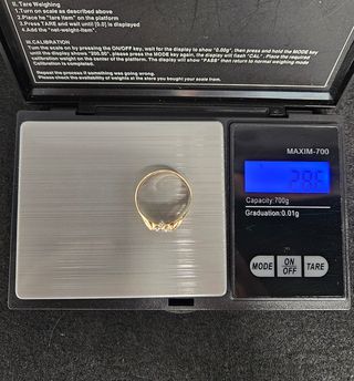 Anillo Sortija Solitario de Oro 18K, 2,86gr, T-21V