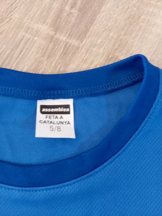 Camisetas niño manga corta azul.talla 5-8