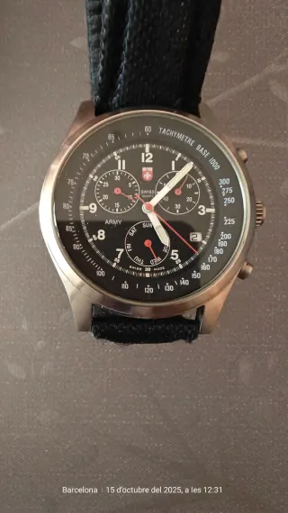 Reloj Swiss Army Hombre Negro/Plata