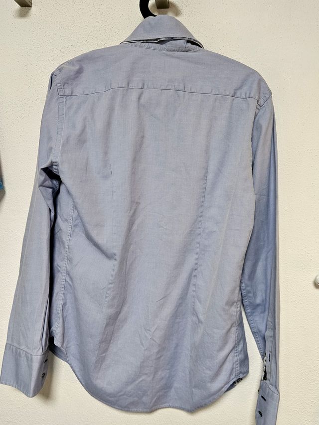 Camisa Zara Slim Fit Azul Talla M