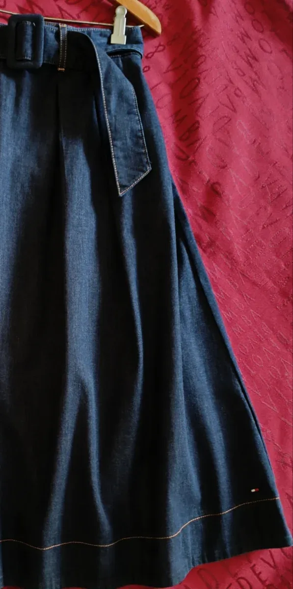 Falda Midi Tommy Hilfiger Vaquera Mujer azul Denim