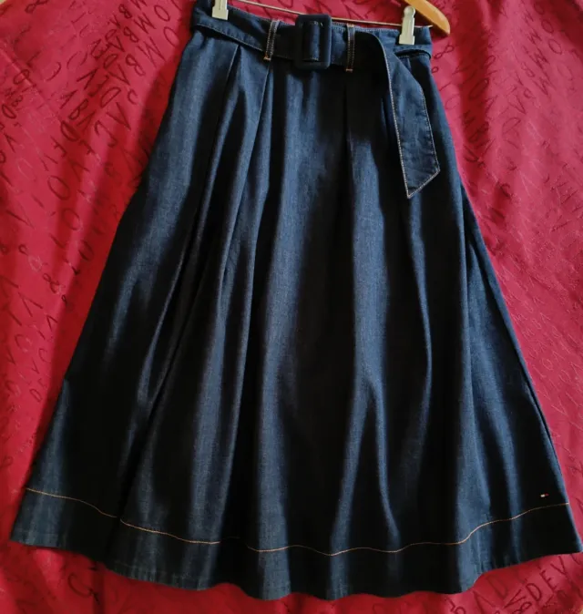 Falda Midi Tommy Hilfiger Vaquera Mujer azul Denim