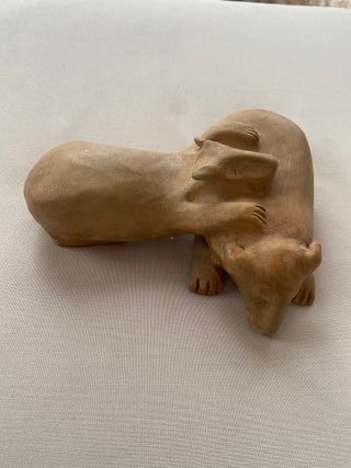 Scultura in ceramica «Orso con cucciolo» Anno 78 