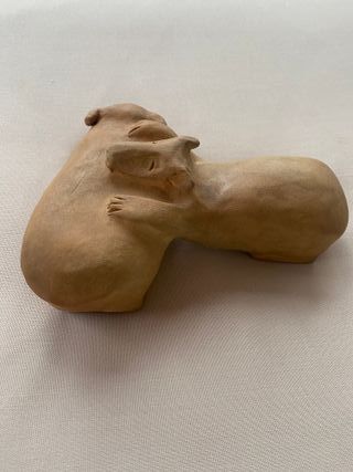 Scultura in ceramica «Orso con cucciolo» Anno 78 