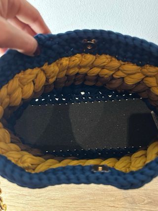 Borsa in fettuccia multicolore con catena