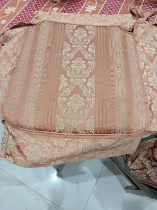 N.6 Coprisedie da cucina in tessuto telato beige