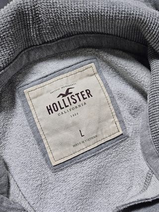Sudadera Hollister unisex Gris con Capucha