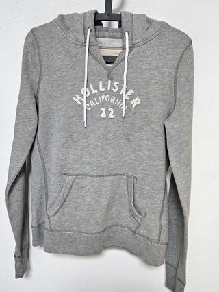 Sudadera Hollister unisex Gris con Capucha