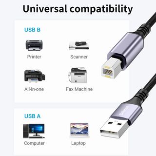 Bohconn Cable de impresora USB 6 m  USB A a USB B