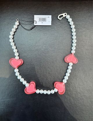 Collar Bimba y Lola perlas y corazones
