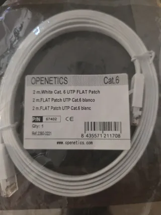 Cable Red UTP Cat.6 Plano Blanco 2m