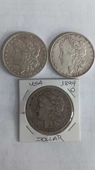 Moedas de Prata Dólar 1882/1889/1899