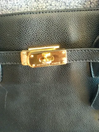 Borsa Hermès nera e dorata
