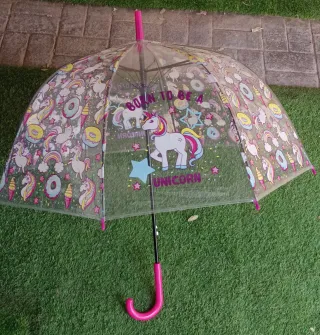 Paraguas infantil transparente unicornios
Nuevo