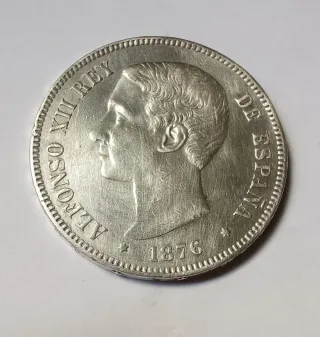 5 Pesetas Alfonso XII 1876