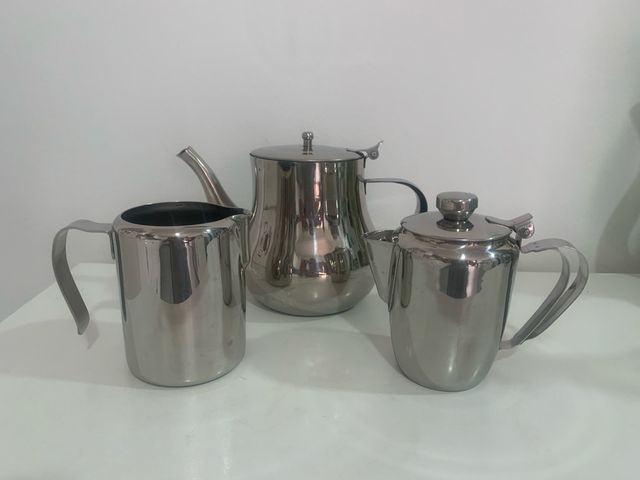 Juego Cafetera Acero Inoxidable