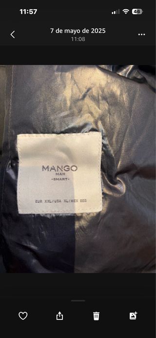 Chaleco acolchado Mango gris XXL