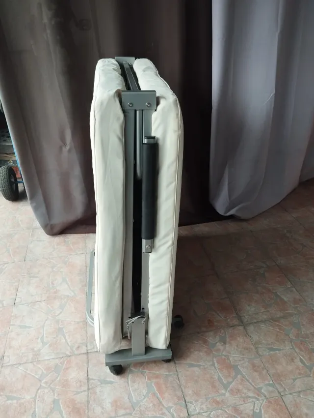 Sofá Cama Plegable Beige y Gris