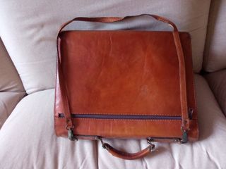 Maletín piel vintage auténtica, marca Andres Bcn
