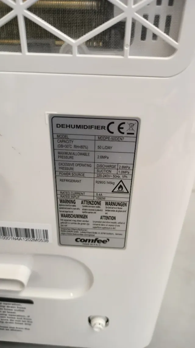 Deshumidificador Comfee 50L W18Y0619