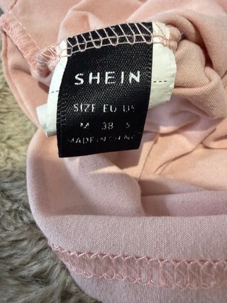 Top Shein rosa manga larga cremallera