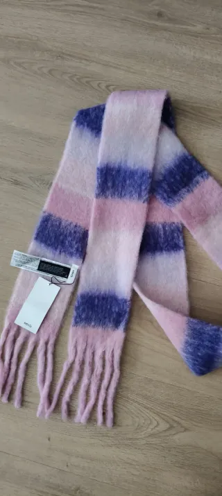 Bufanda Mango rayas finas lana