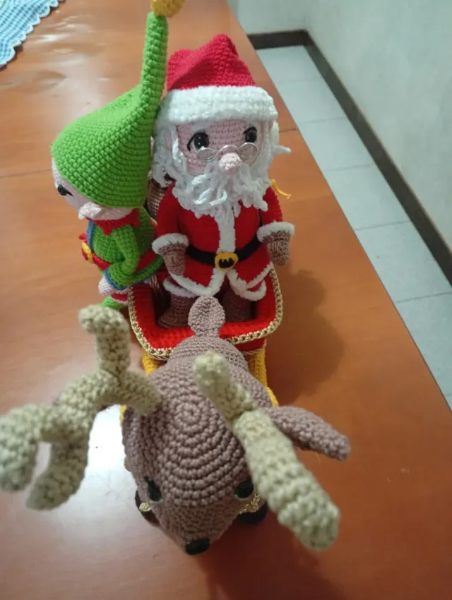 Lavoretti Natale Uncinetto: Slitta Babbo Natale