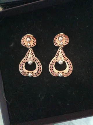 Orecchini clip oro e rosa