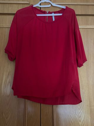 Camisa roja manga francesa talla M