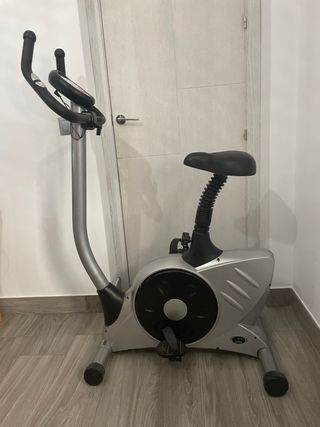 Bicicleta Estática Gris y Negra